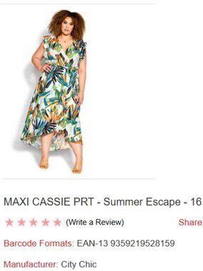 City chic hi low dress Cassie sz 16 multi color